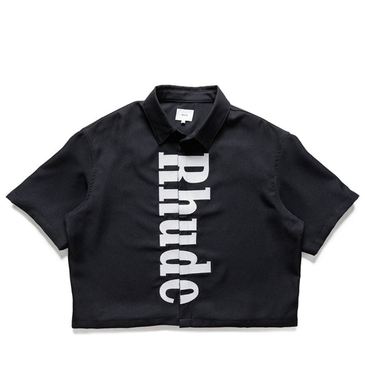 Rhude Center Logo Button Up Shirt - Black/White