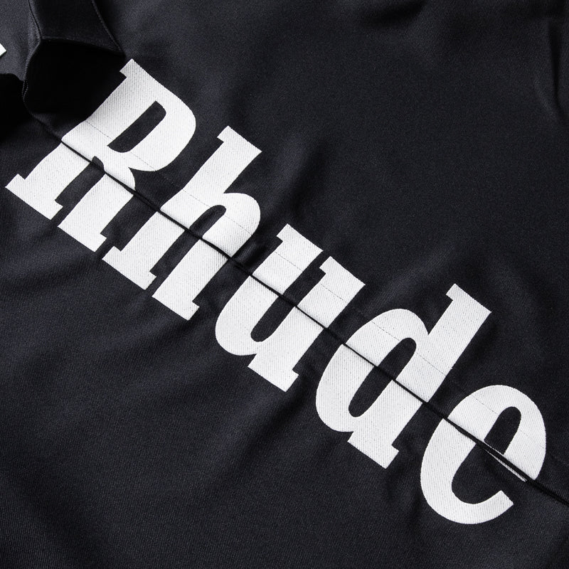 Rhude Center Logo Button Up Shirt - Black/White