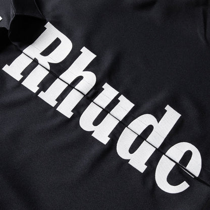 Rhude Center Logo Button Up Shirt - Black/White