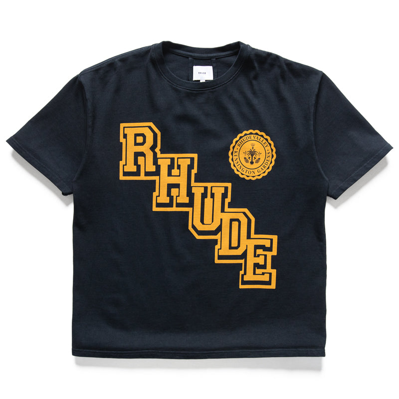 Rhude Collegiate Crest Tee - Vintage Black