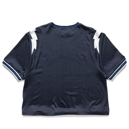 Rhude Logo Lightning Ringer Tee - Navy/White