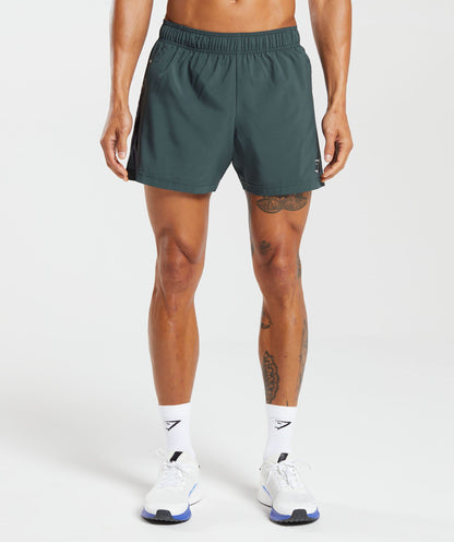Gymshark Sport 5" Shorts - Fog Green/Black