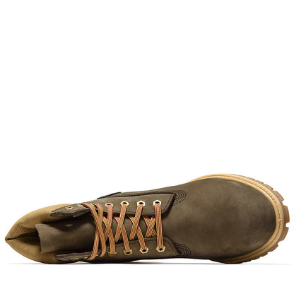 Timberland Premium 6" Lace Up Waterproof Boot - Dark Brown/Nubuck Olive