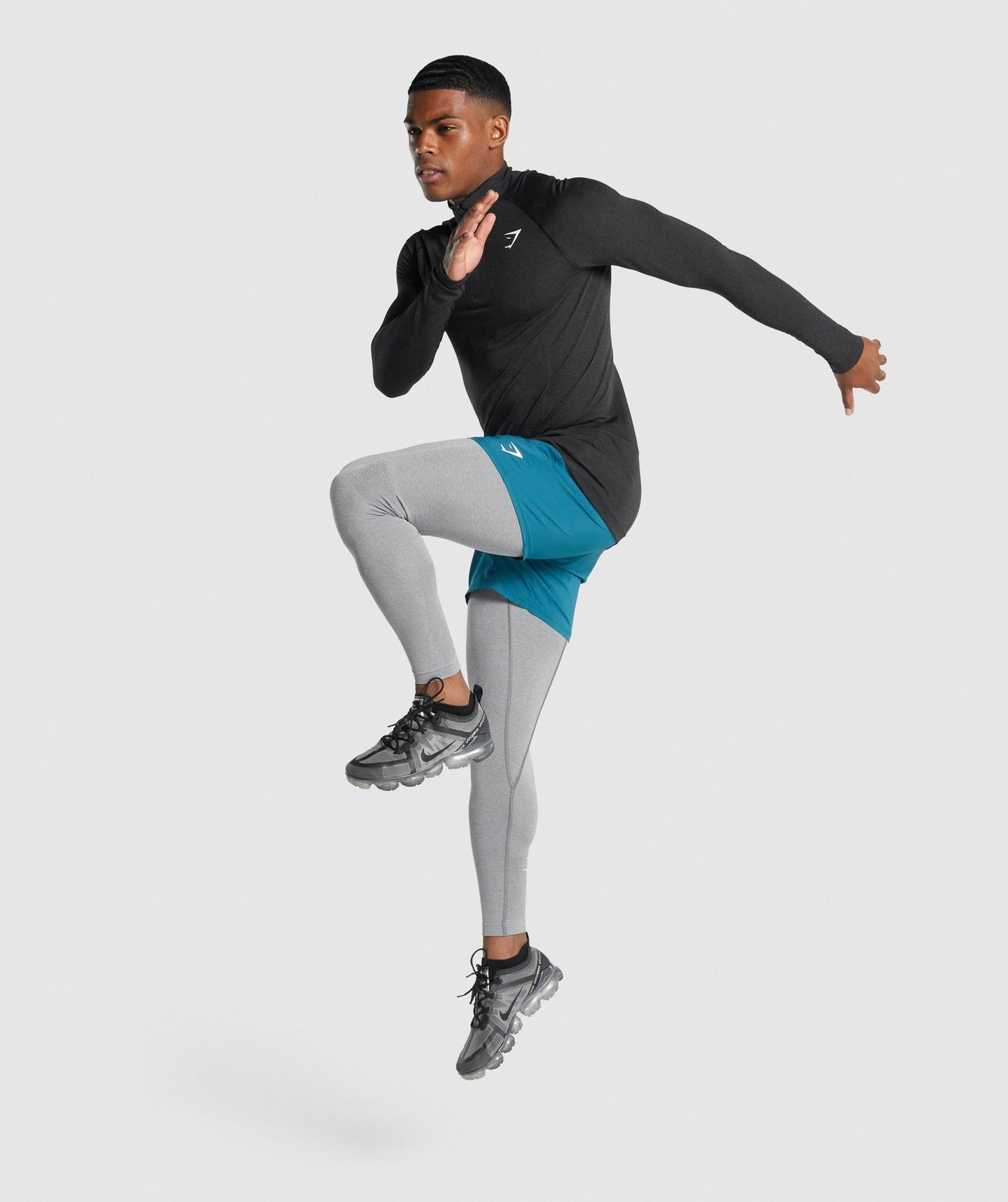 Gymshark Vital Light 1/4 Zip - Black Marl