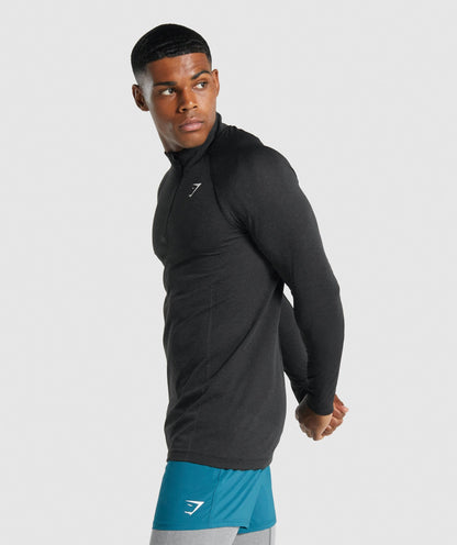 Gymshark Vital Light 1/4 Zip - Black Marl