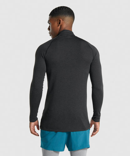 Gymshark Vital Light 1/4 Zip - Black Marl