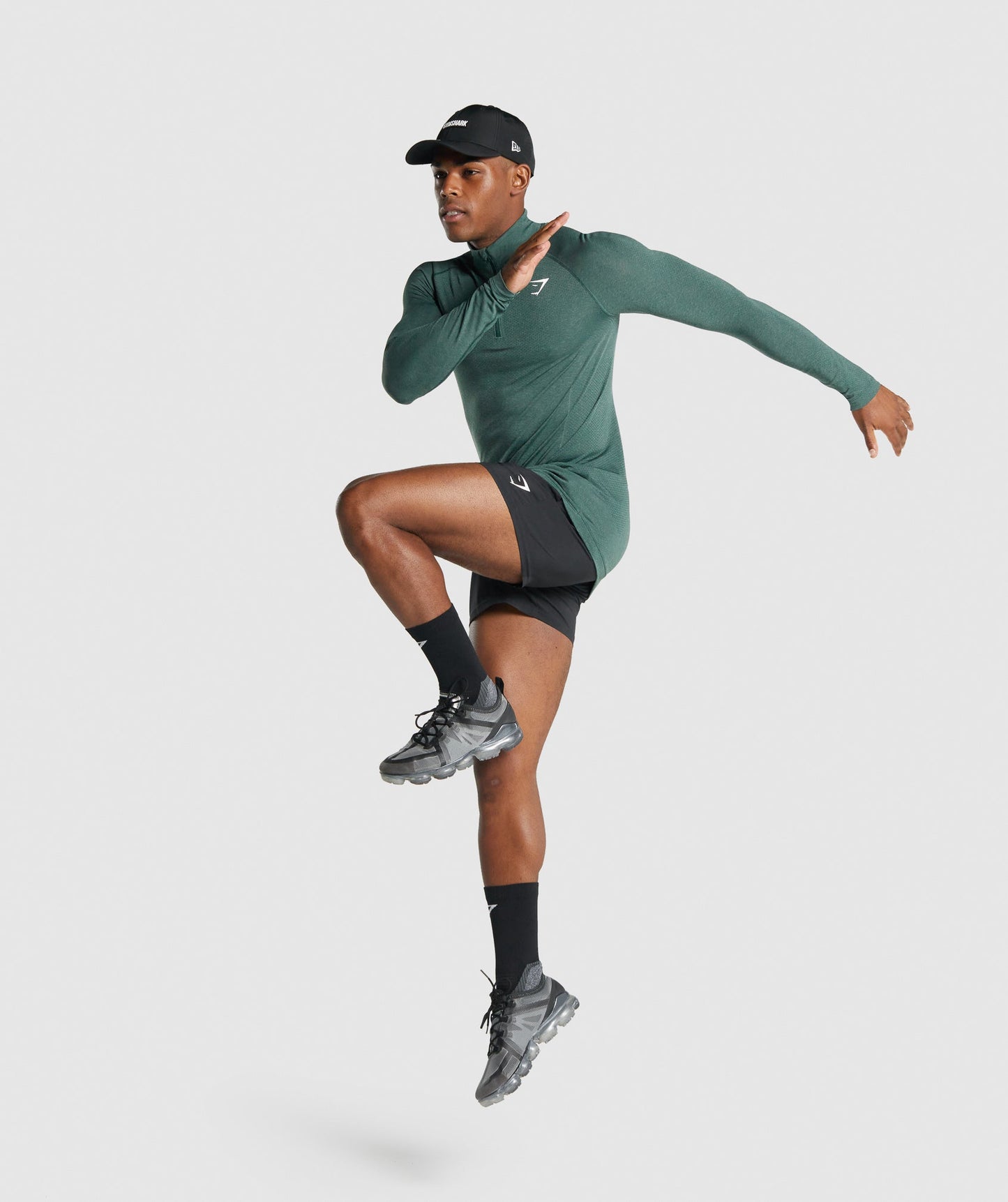 Gymshark Vital Light 1/4 Zip - Dark Green Marl
