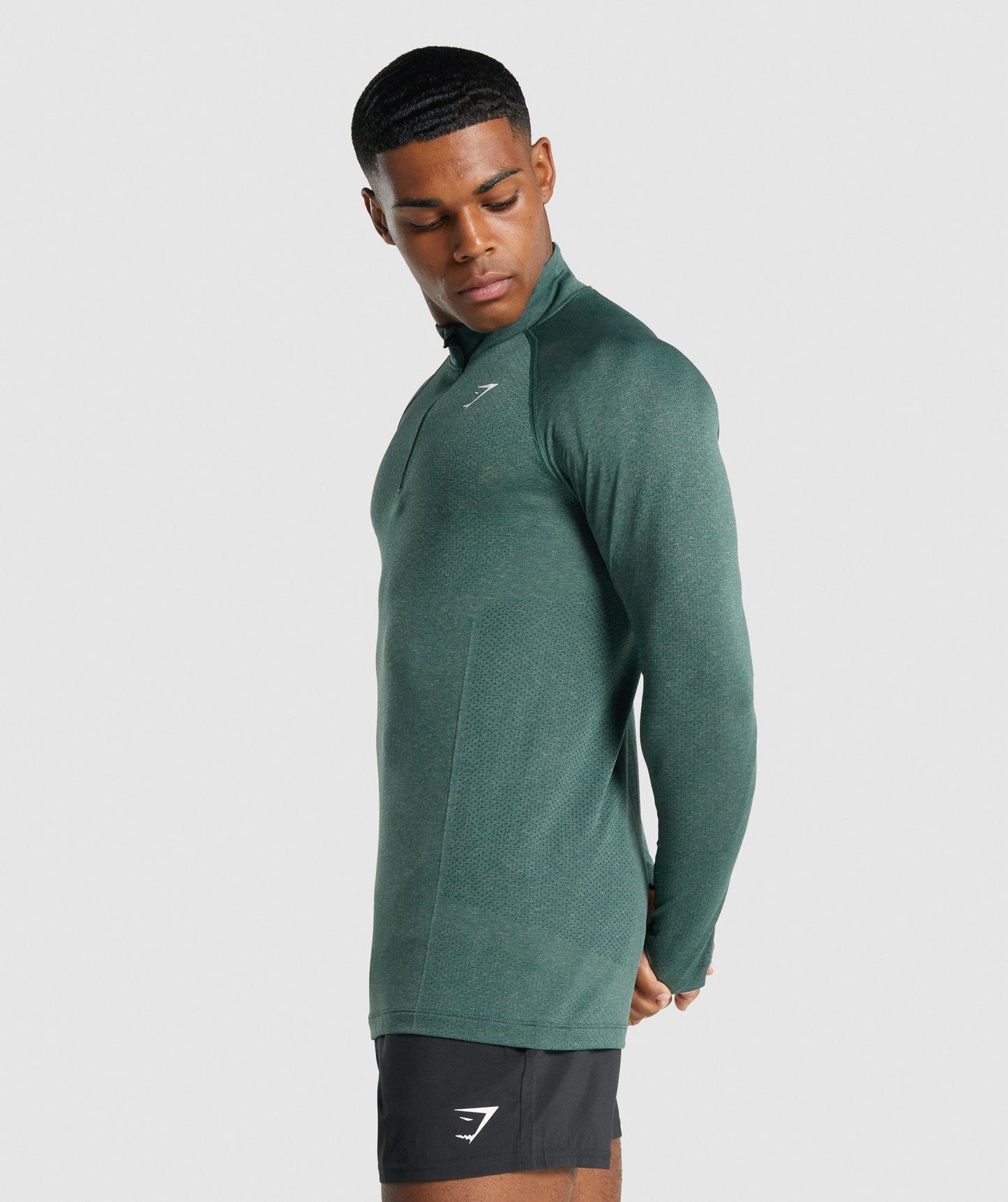 Gymshark Vital Light 1/4 Zip - Dark Green Marl