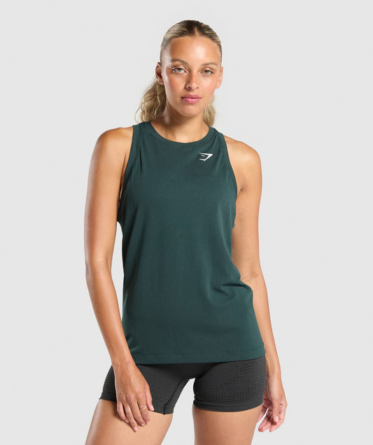 Gymshark Vital Seamless 2.0 Light Tank - Woodland Green/ Marl
