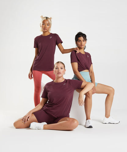 Gymshark Vital Seamless 2.0 Light T-Shirt - Baked Maroon Marl