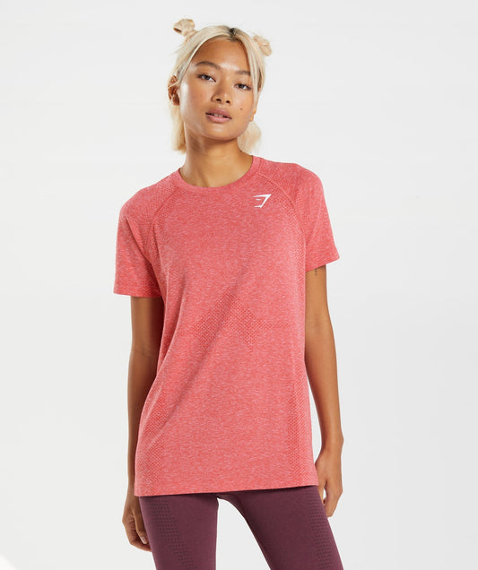 Gymshark Vital Seamless 2.0 Light T-Shirt - Chilli Red Marl