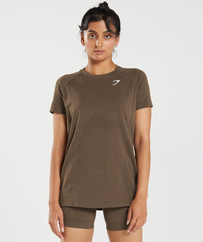 Gymshark Vital Seamless 2.0 Light T-Shirt - Espresso Marl
