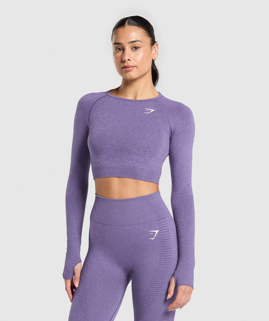 Gymshark Vital Seamless 2.0 Crop Top - Functional Purple/Marl