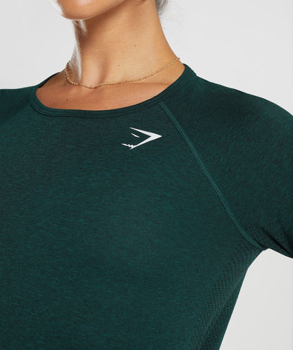 Gymshark Vital Seamless 2.0 Light Long Sleeve Top - Deep Teal Marl