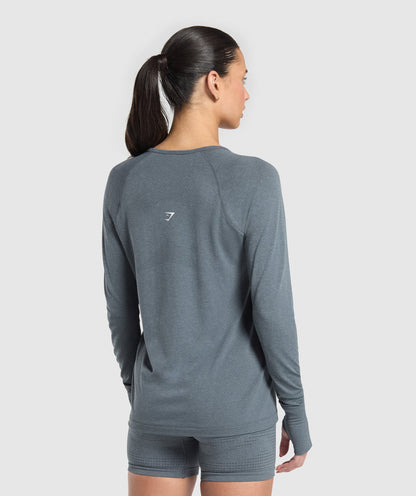 Gymshark Vital Seamless 2.0 Light Long Sleeve Top - Strong Grey/Marl