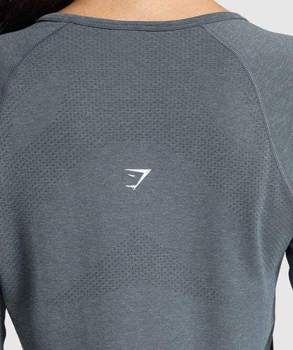 Gymshark Vital Seamless 2.0 Light Long Sleeve Top - Strong Grey/Marl