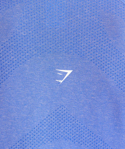 Gymshark Vital Seamless Light Long Sleeve Top - Lift Blue/ Marl