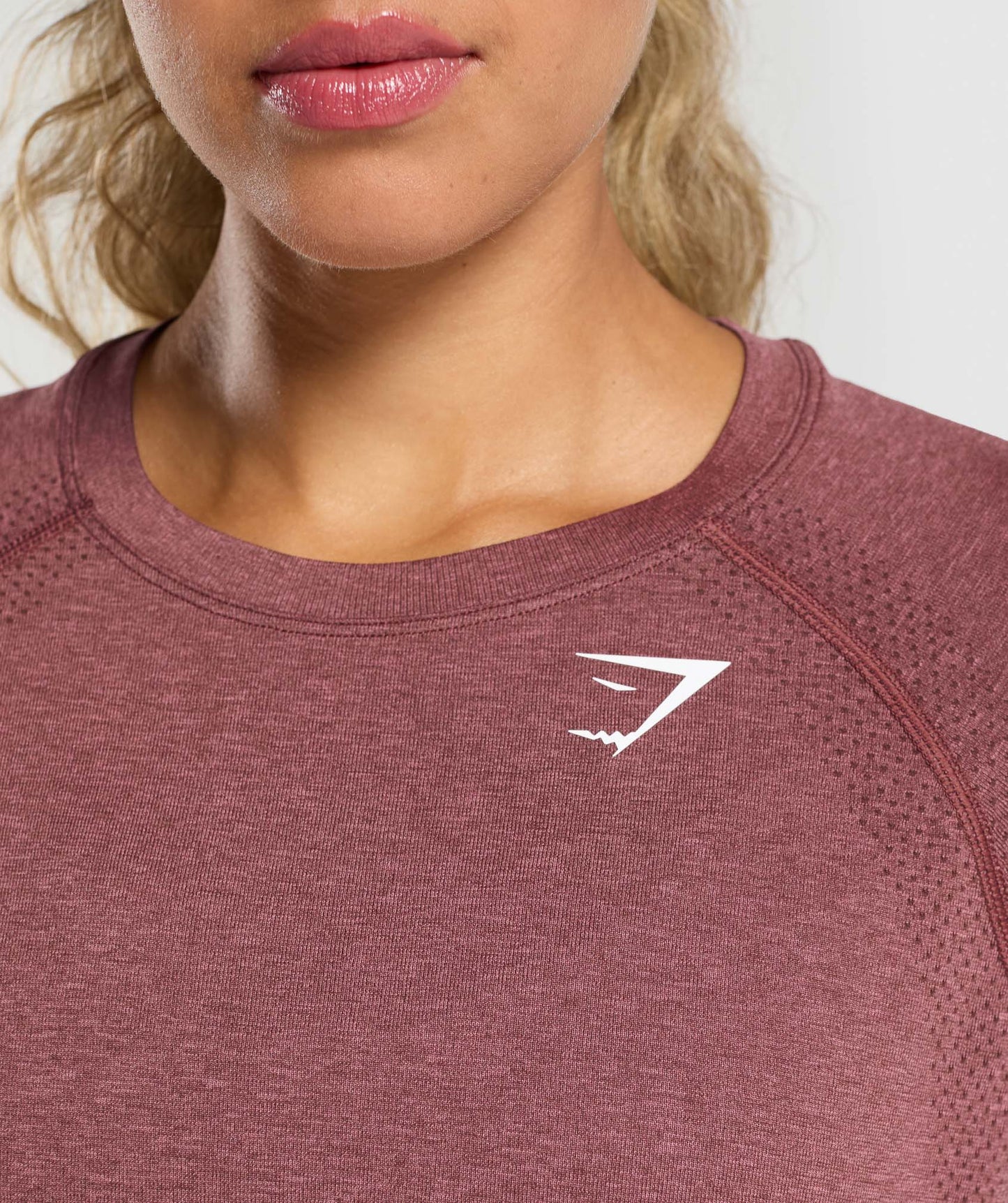 Gymshark Vital Seamless Light T-Shirt - Burgundy Pink /Marl