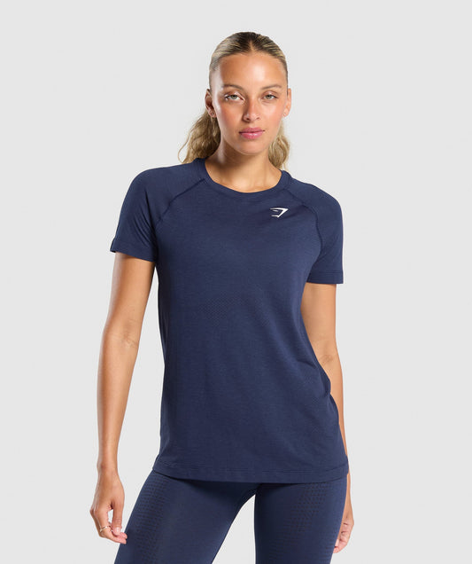 Gymshark Vital Seamless Light T-Shirt - Heavy Blue/ Marl