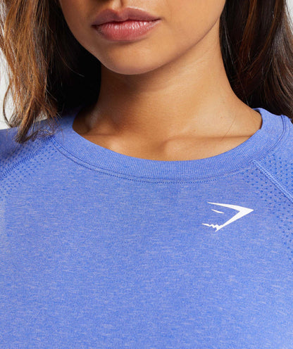 Gymshark Vital Seamless Light T-Shirt - Lift Blue/ Marl