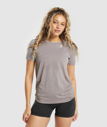 Gymshark Vital Seamless 2.0 Light T-Shirt - Warm Taupe Marl