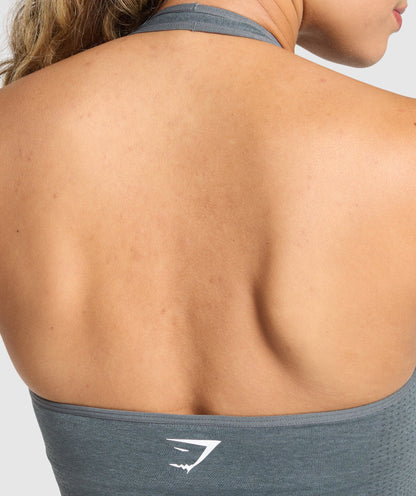 Gymshark Vital Seamless Halter Neck Tank - Strong Grey/Marl