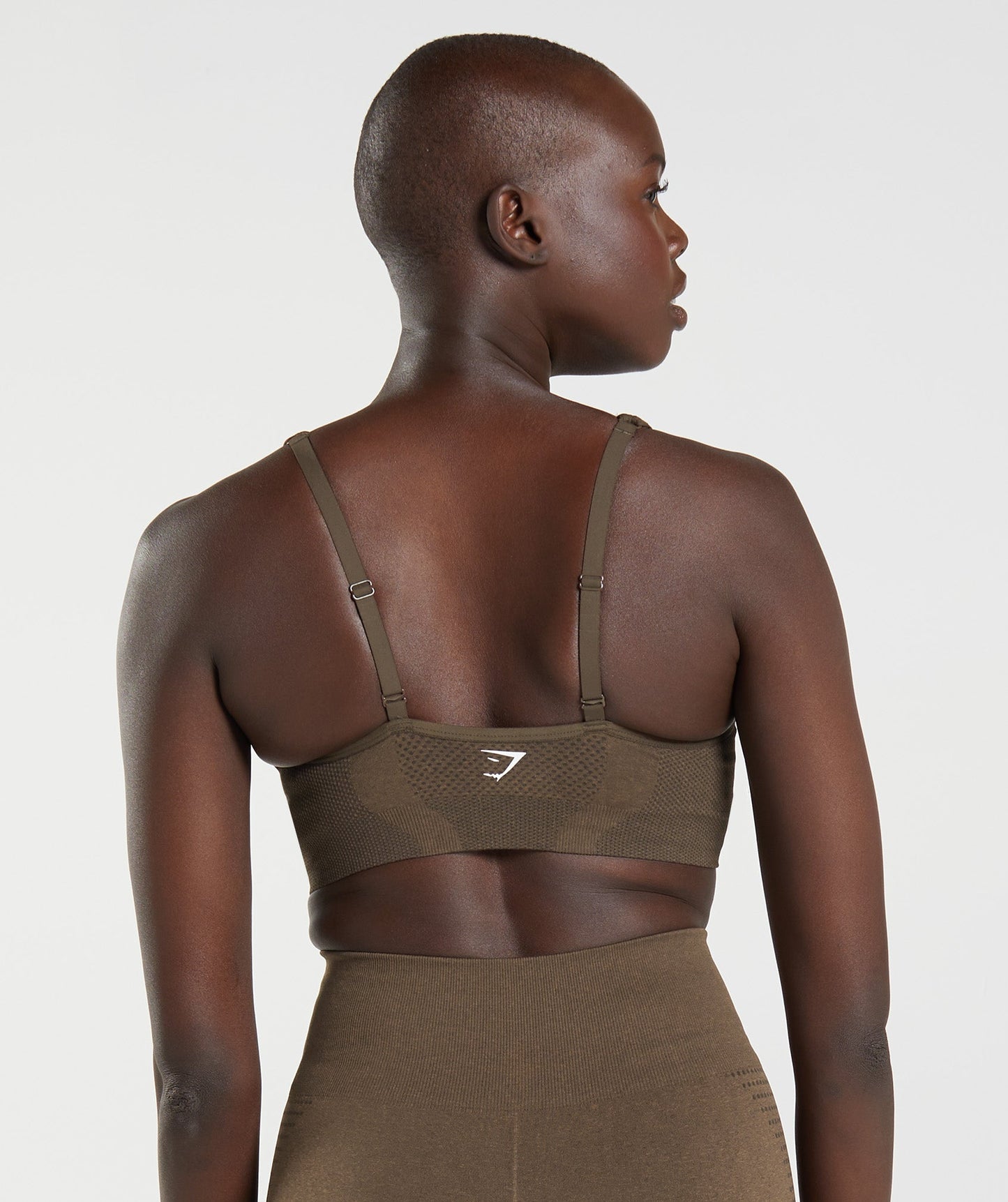 Gymshark Vital Seamless 2.0 V Neck  Sports Bra - Espresso Marl