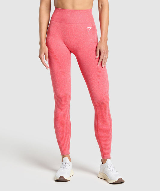 Gymshark Vital Seamless Leggings - Coral Red/Marl