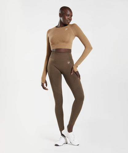Gymshark Vital Seamless 2.0 Crop Top - Fawn Marl