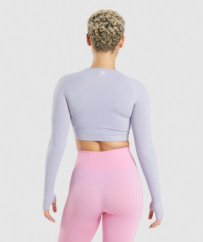 Gymshark Vital Seamless 2.0 Crop Top - Moonstone Blue Marl