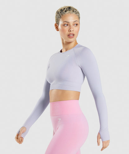 Gymshark Vital Seamless 2.0 Crop Top - Moonstone Blue Marl