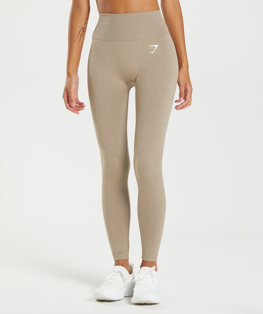 DNU - Gymshark Vital Seamless 2.0 Leggings - Vanilla Brown Marl