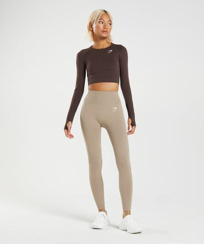 DNU - Gymshark Vital Seamless 2.0 Leggings - Vanilla Brown Marl