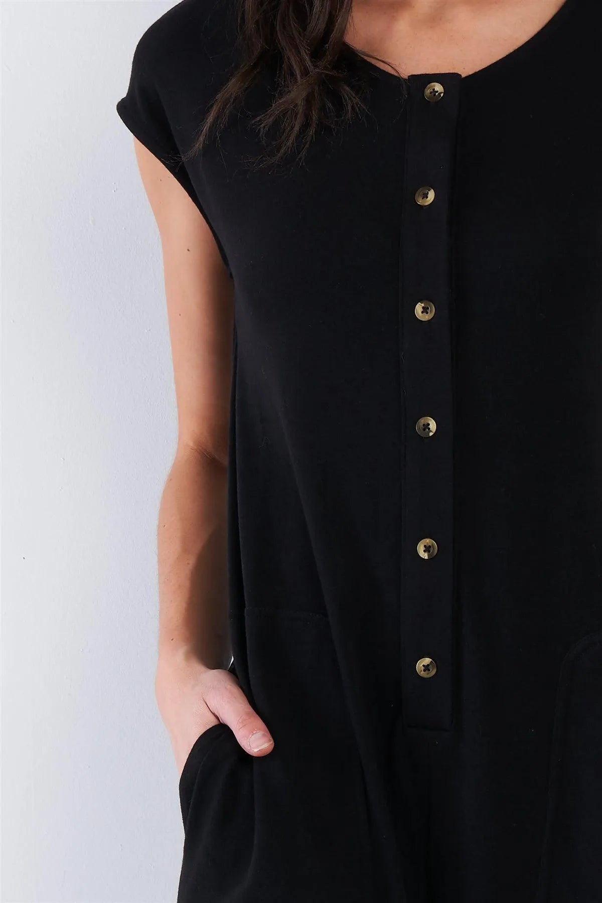 Black Button Up Jumpsuit / 2-2-2