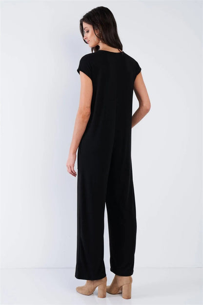 Black Button Up Jumpsuit / 2-2-2