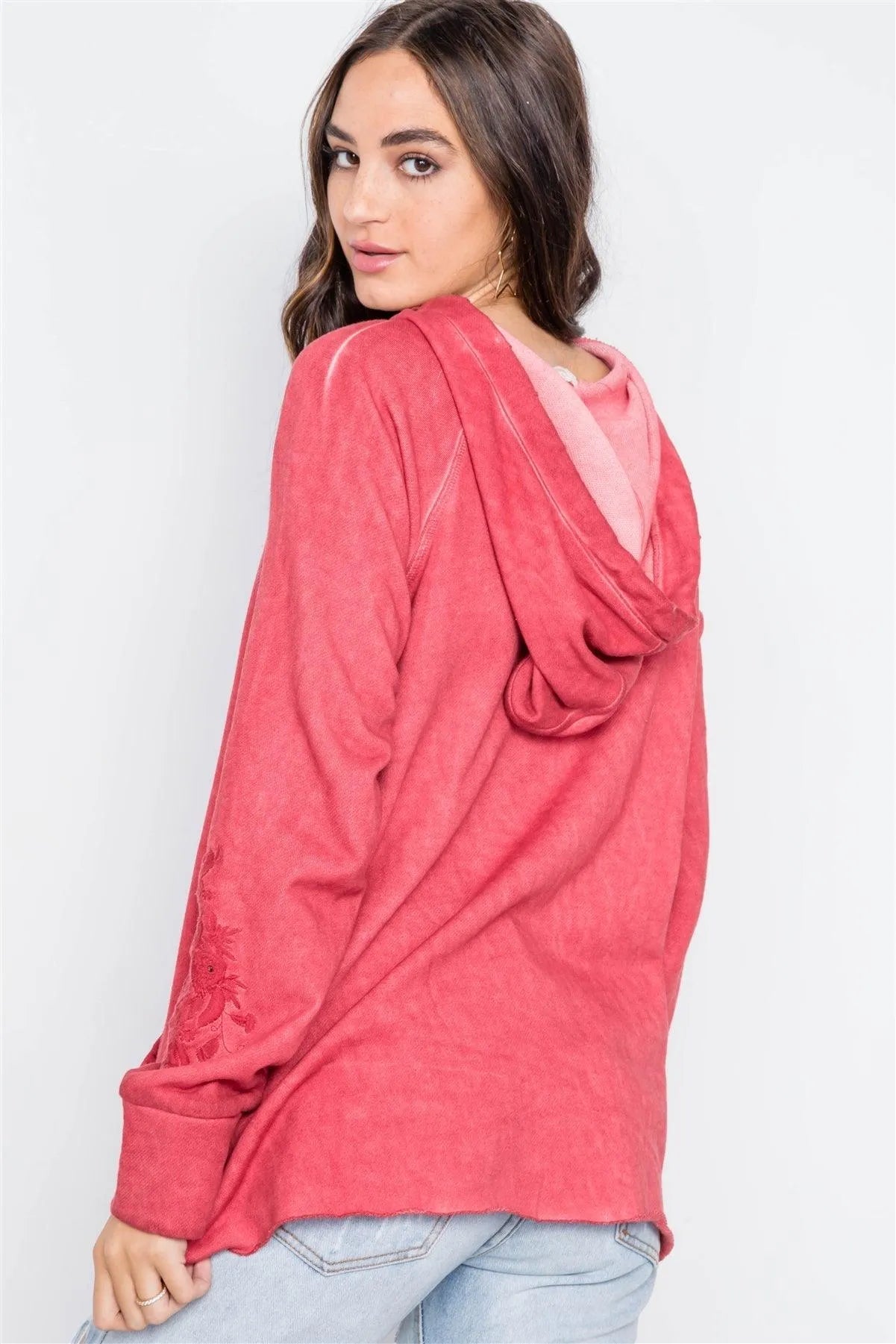 Berry  Long Sleeve Embroidery Hoodie Sweater /2-2-2