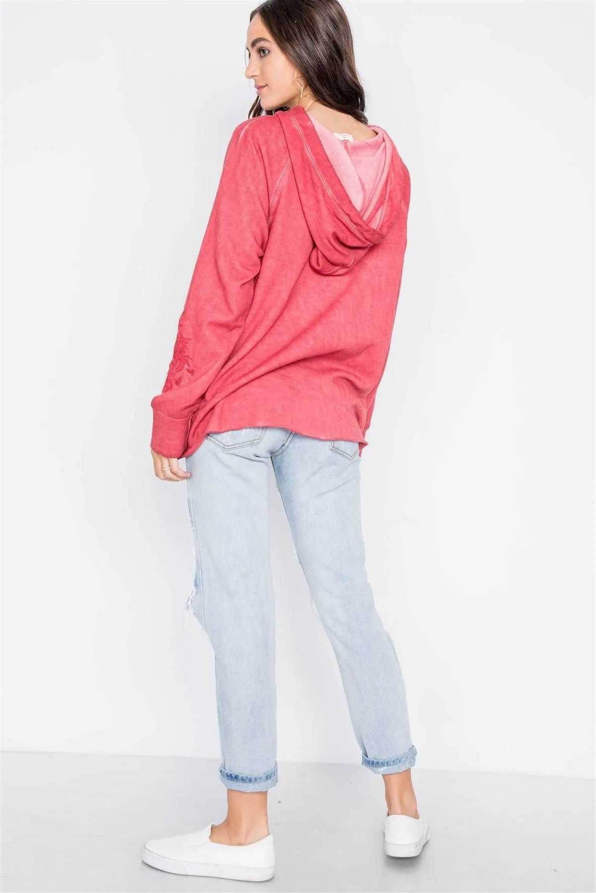 Berry  Long Sleeve Embroidery Hoodie Sweater /2-2-2