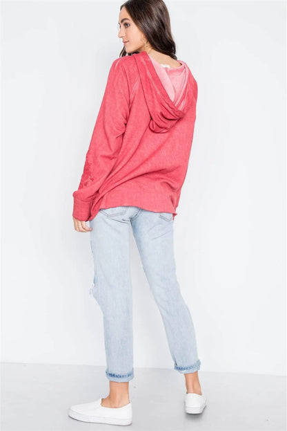 Berry  Long Sleeve Embroidery Hoodie Sweater /2-2-2