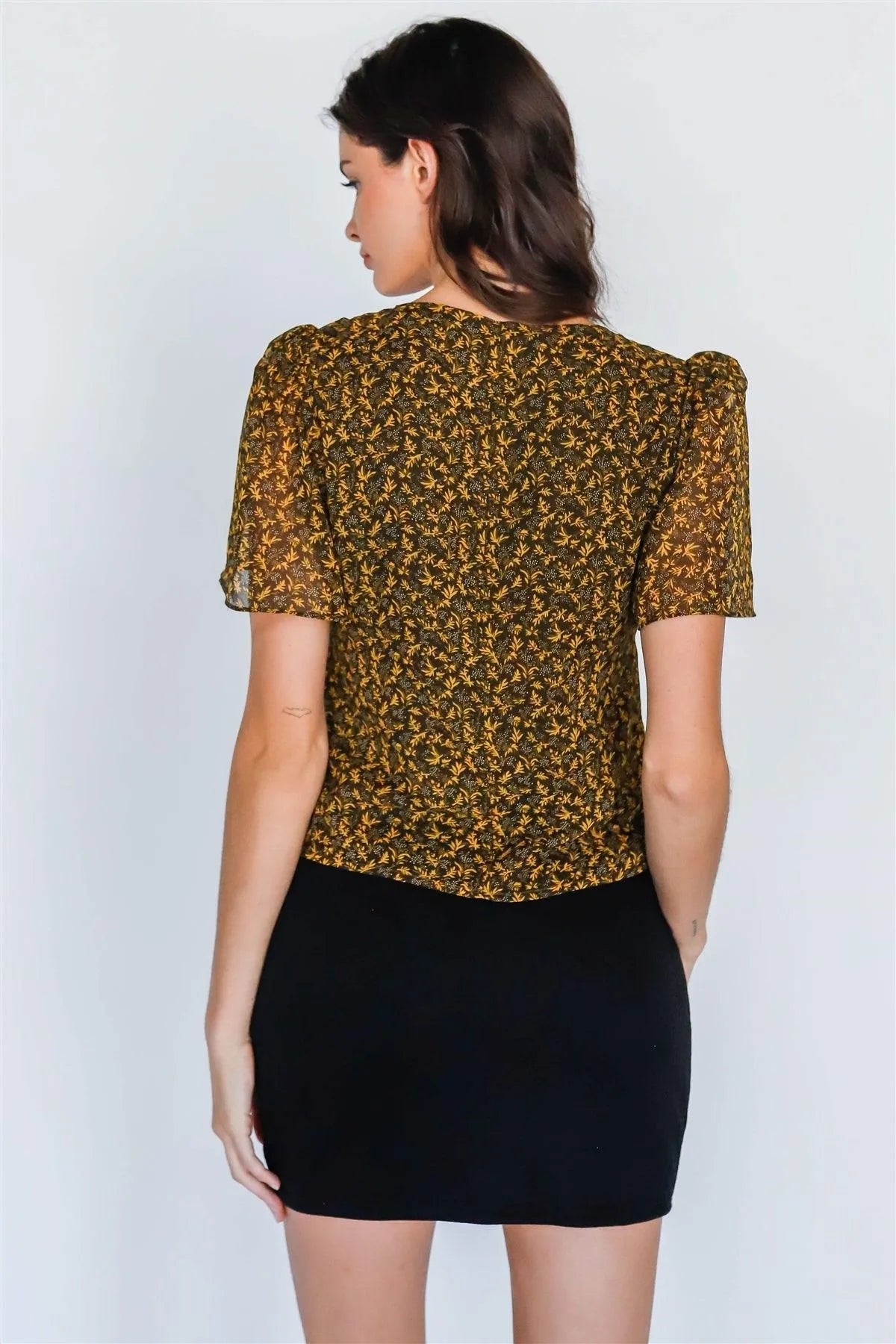 Black Button-Up Two Pocket High Waist Mini Skirt /3-2-1