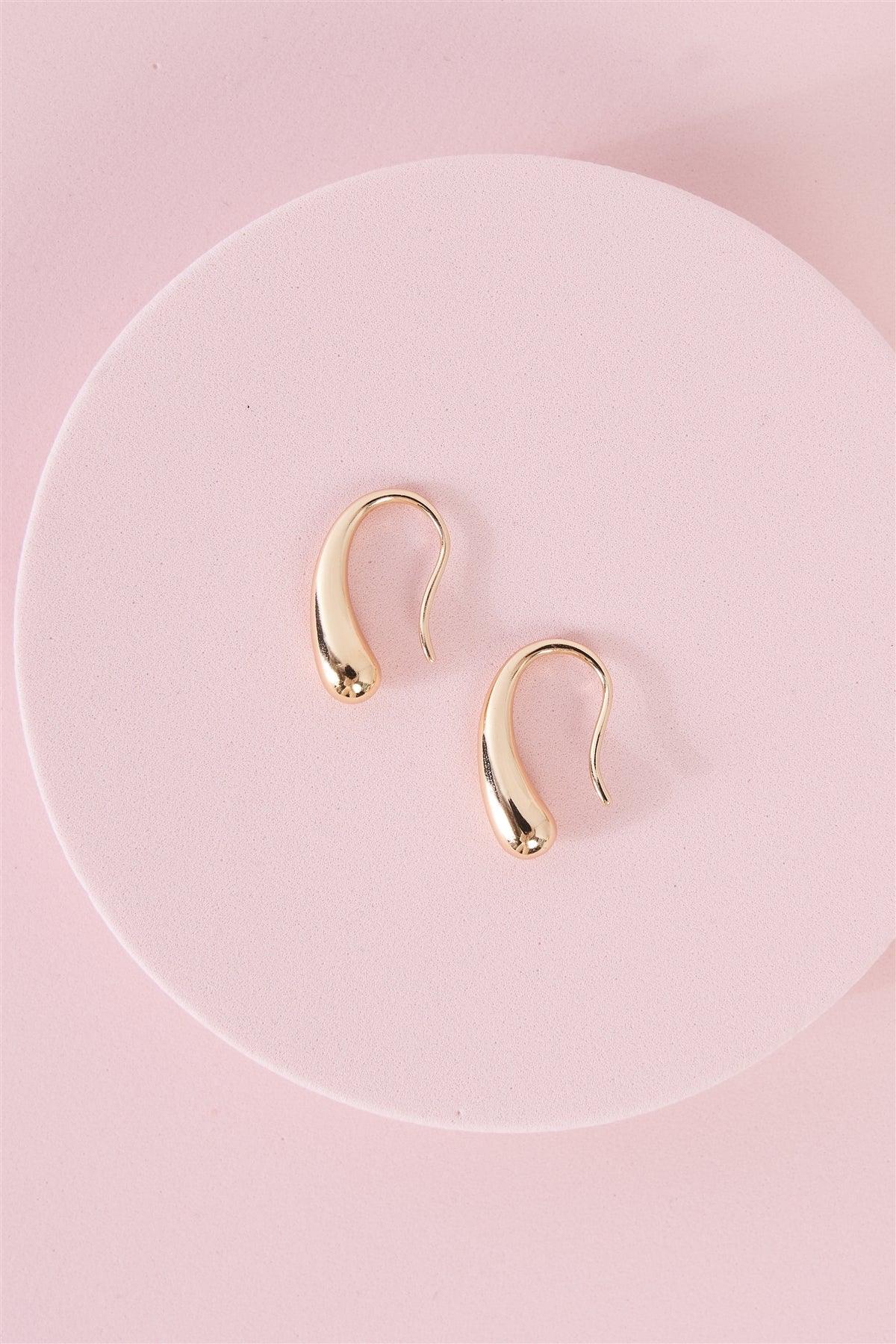 "Teardrop" Gold Fishhook Earrings