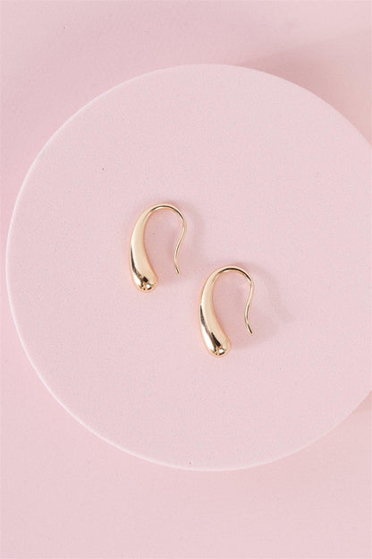 "Teardrop" Gold Fishhook Earrings