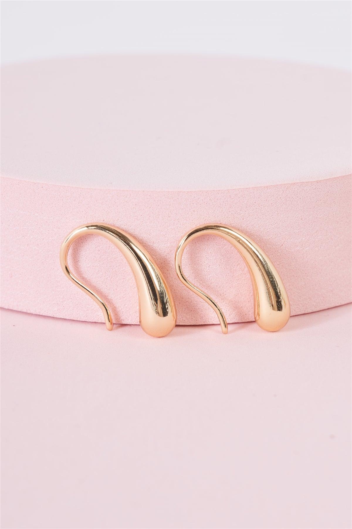 "Teardrop" Gold Fishhook Earrings