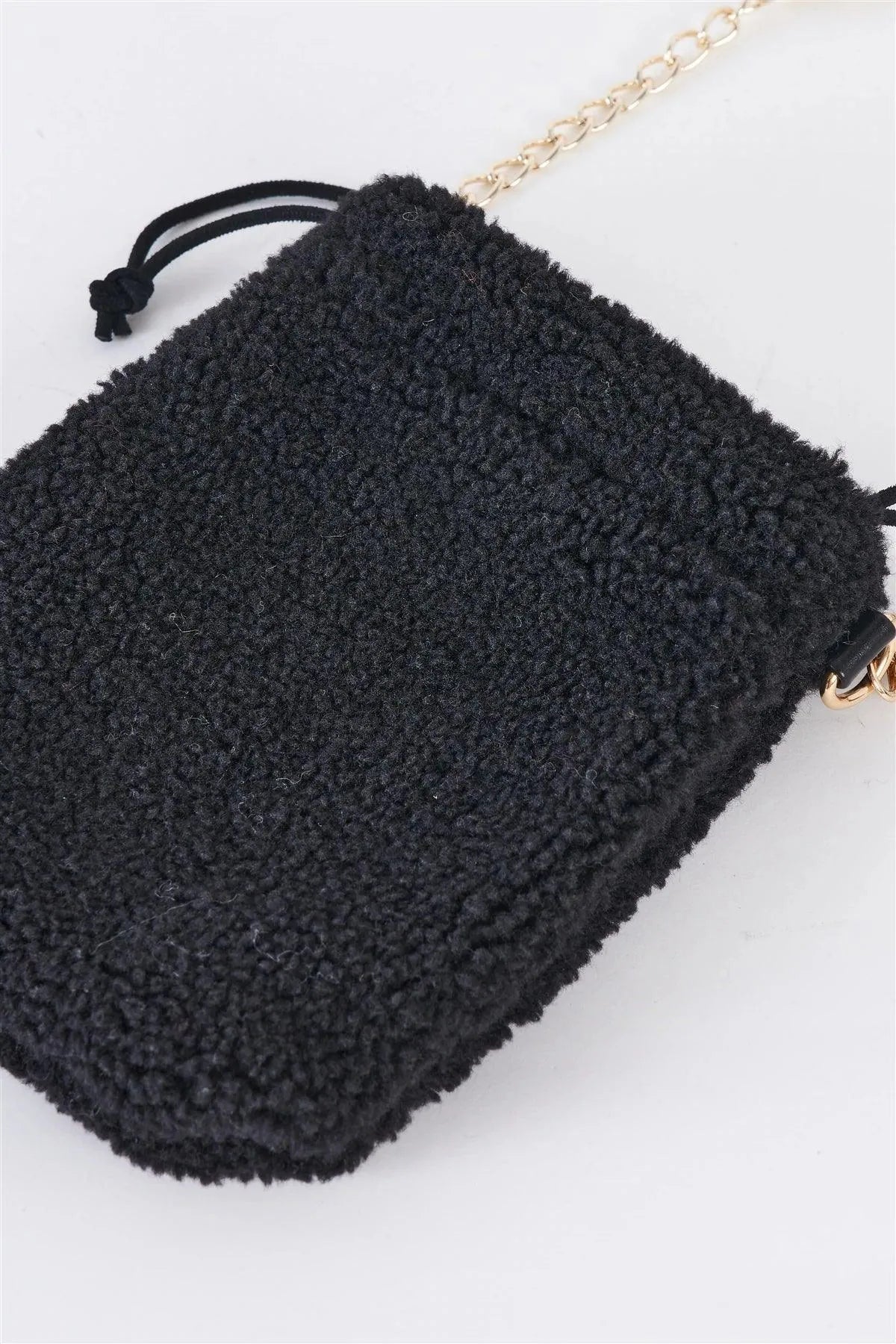 Black Faux Fur Plush Crossbody Pouch Bag /1 Bag
