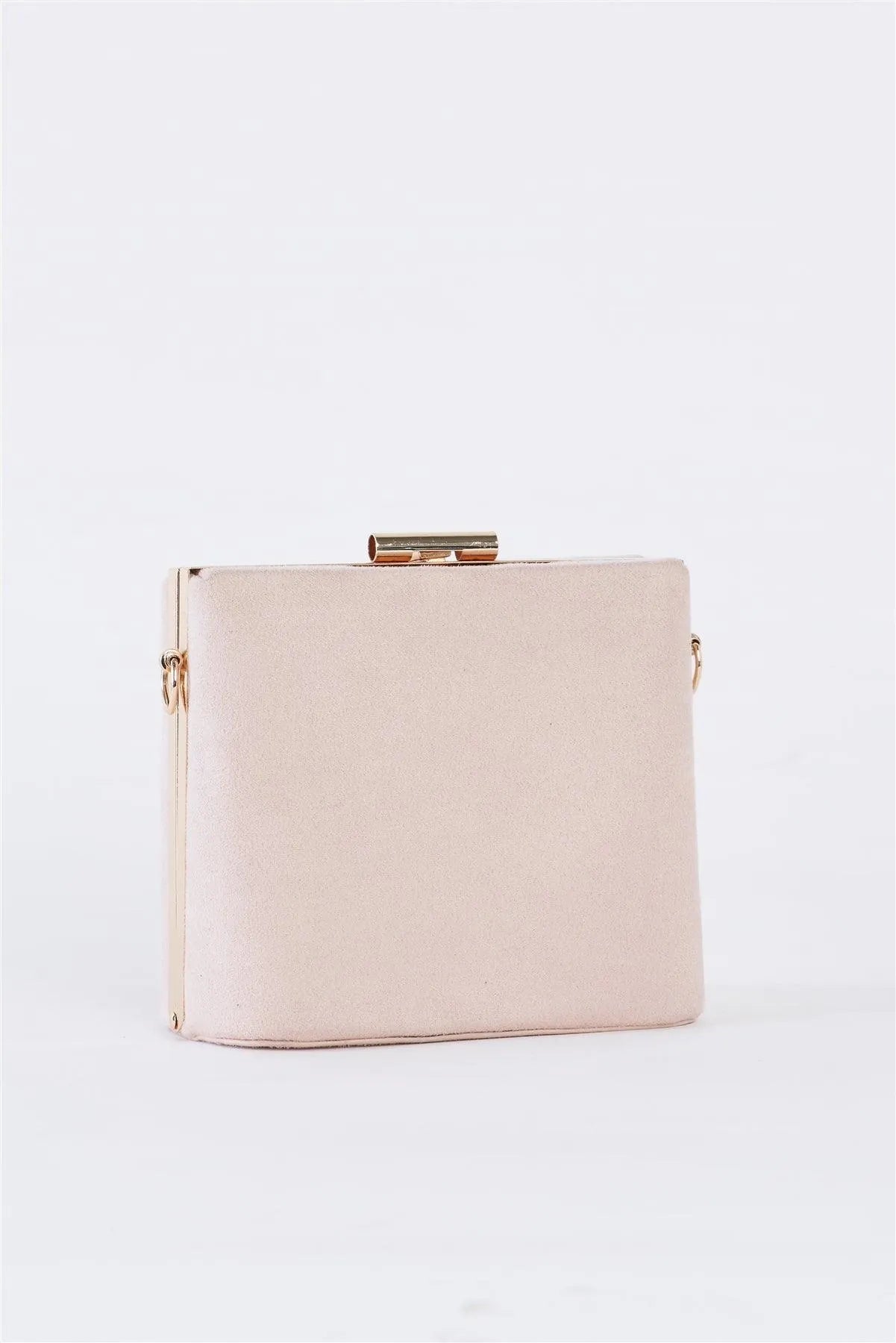 Beige Chic Suede Clutch Bag