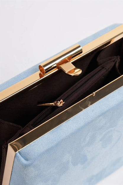 Baby Blue Chic Suede Clutch Bag /1 Bag
