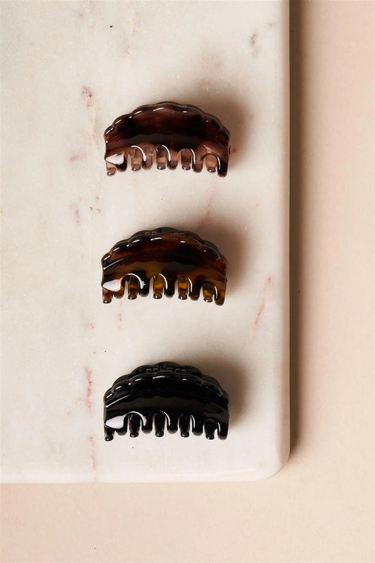 12pcs Brown And Black Mini Butterfly Clips