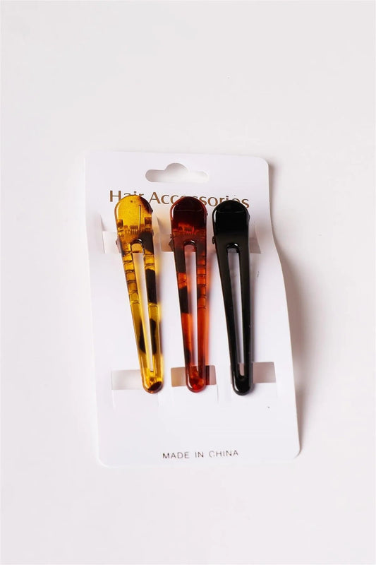 12pcs Classic Hinged Multi-colored Barrette Clips