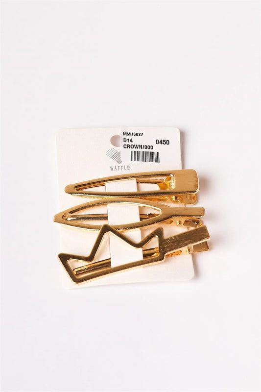 12pcs Gold Crown Shaped Clips