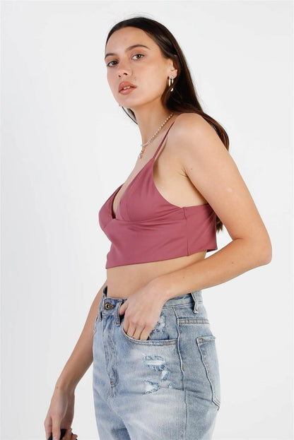 Berry Triangle Sleeveless Crop Top /4-1-1