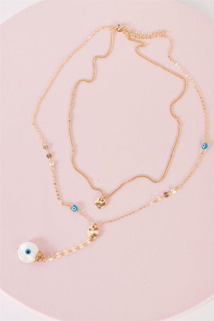 "Nazar Evil Eye" Gold Blue Pendants Belcher Choker Chains Necklace